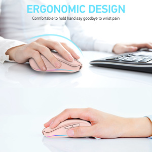 Hxsj Chuột chơi game máy tính xách tay hai chế độ RGB M303 2.4 sạc được 700mAh không dây cho văn phòng <span class=keywords><strong>Bluetooth</strong></span> USB quang học mới phát hành <span class=keywords><strong>Hot</strong></span> Ri - Product Image 5