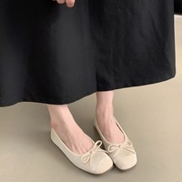 Chaussures plates ballerines décontractées et élégantes pour femmes, avec nœud, en microfibre, à bout rond, semelle intérieure souple et élastique – Nouveauté à prix abordable