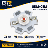 Puces LED GUORUI 45Mil Epistar 1W 3W 5W 620nm 660nm Rouge Haute Puissance avec Dissipateur Thermique 20mm PCB Star