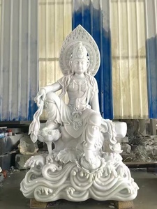Nhà Sản Xuất Tùy Chỉnh Chất Lượng Cao Tay Khắc Sang Trọng Tinh Tế Màu Xanh Lá Cây Ngọc Quan Âm Phật Tượng - Product Image 5