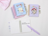 Carnet A6 créatif et adorable à couverture rigide avec reliure spirale et insert décoratif en PVC, idéal pour les cadeaux scolaires et les occasions festives.