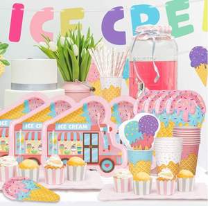 Juego de Platos, Vasos y Servilletas de Papel Desechables Modernos Personalizados, con Mantel, para Decoración de Fiestas de Cumpleaños, Empacados en Caja - Product Image 2