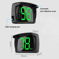 Tampilan Speedometer Digital HUD Kaca Depan Mobil dengan Font Besar Pengukur Kecepatan MPH Km/h Proyektor Mengemudi HUD-Y03