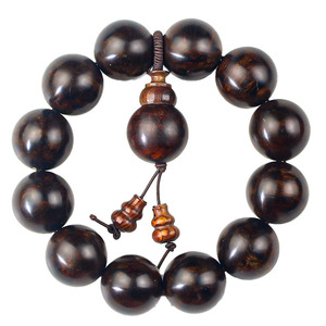Lao Rosewood Bracelet 20mm Black Oil Old Material Fine <b>Mirror</b> Finish Geometric <b>Ball</b> Shape Unisex Everyday Wear - Product Image 4