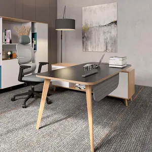 Conjunto moderno de madeira em forma de l, conjunto de mesa de escritório de luxo com mangueira ceo boss