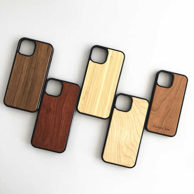 Rubber Design Phone case for iPhone 14 Pro Max Natural Bamboo Wooden Phone case for iPhone 12 Pro Max 11 13