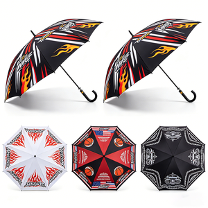 Parapluie de golf publicitaire à ouverture automatique, coupe-vent, imperméable, style sportif, pour compétition, avec impression numérique intégrale et logo - Product Image 1