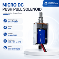 Electroimán Lineal de Empuje y Tracción de Marco Abierto, Micro, de 3mm de Recorrido y 20gf, DC12V 24V, Personalizado de Fábrica para Cerradura Electrónica