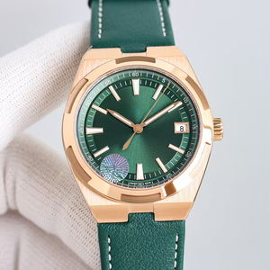 Magnifico Orologio di Lusso di Alta Gamma per Uomo e Donna, Cinturino in Vera Pelle Verde, Cassa in Oro Rosa, Quadrante Verde, Meccanico Automatico, Ultima Novità - Product Image 1