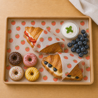 Feuilles de papier alimentaire à motifs sur mesure pour la pâtisserie, les boîtes à hamburgers, les paniers à sandwichs et le service de café