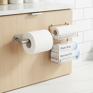 <span class=keywords><strong>Portarotolo</strong></span> <span class=keywords><strong>da</strong></span> <span class=keywords><strong>cucina</strong></span> in alluminio senza foratura, montaggio a parete, con hardware di fissaggio a scomparsa per hotel e docce - Product Image 2