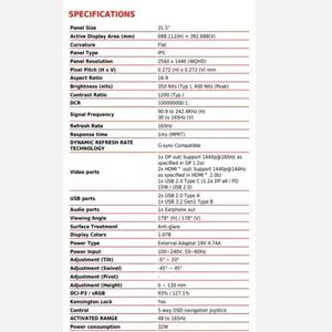 Optix MAG321QR Monitor Gaming de 32 "-Frecuencia de actualización de 165Hz para PC y Escritorio - Product Image 6