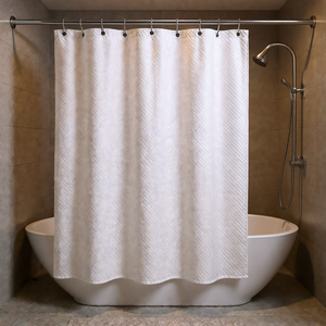 Cortina de Ducha Blanca de 120 x 200 cm para Baño - Product Image 3