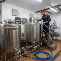 Micro-brasserie 1000L, équipement de brassage de bière commercial chauffé à la vapeur avec cuve de fermentation et contrôle PLC