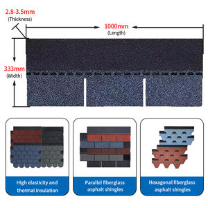 Günstige Glasfaser-Bitumen-Dachschindeln Leichtgewichtig Langlebig für Villen-Dacheindeckung - Product Image 5