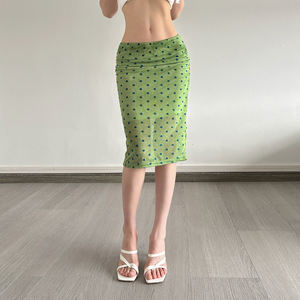 2026 Summer Fresh Dropped Comfortable Contrast Mesh <b>Patchwork</b> Knee-Length Casual <b>Skirt</b> - Product Image 1
