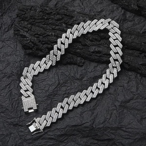 20MM Rhombusフルダイヤモンドキューバチェーンヨーロッパとアメリカのヒップホップネックレス男性用マイアミキューバチェーン - Product Image 5