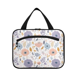 Customs logo Waterproof Travel <b>Cosmetic</b> Organizer <b>Bag</b> <b>Large</b> Size Portable Polyester Hanging Toiletry Makeup <b>Bag</b> - Product Image 1