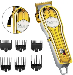 Cortadora de pelo profesional para peluquero, máquina de corte de acabado eléctrico recargable, afeitadora de barba, color dorado, 2021