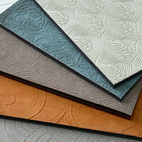 Panneau mural moderne 3D en cuir PVC carbone or déco pour intérieur d'hôtel panneau en cuir 3D ignifuge