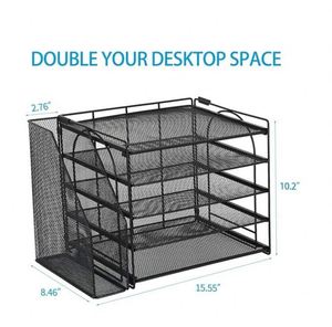Metal Mesh Desk <b>Organizers</b> and Accessories 5 Tier Paper <b>Organizer</b> with <b>File</b> Holder Document <b>Organizer</b> China - Product Image 4