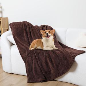 Màu Rắn Ba Lớp Có Thể Đảo Lại Flannel Lông Cừu Và Sherpa Lông Cừu Không Thấm Nước Con Chó Giường Bìa Pet Chăn Cho Đồ Nội Thất - Product Image 1