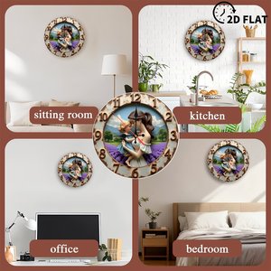 Round Wooden <b>Wall</b> <b>Clock</b> 25x25Cm <b>Silent</b> Non Ticking Classic Minimal Home Office Study Decor - Product Image 3