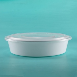 Bol jetable en plastique PP moulé en pulpe Zhongxing, blanc et noir, pour la restauration, compatible micro-ondes, vente en gros, pour la préparation de repas à emporter - Product Image 2
