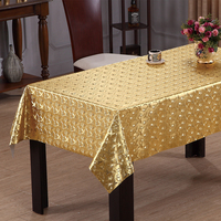 Nappe en PVC métallique à grille dorée RNPT avec support tissé, imperméable et résistante à l'huile pour table de restaurant