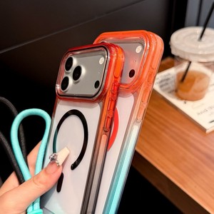 เคสโทรศัพท์แม่เหล็กใสไล่สีคุณภาพสูง พร้อมสายคล้อง สำหรับ iPhone 15 16 17 18 pro max ขายส่ง - Product Image 3