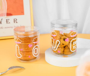 Kemasan Kue Plastik PET Transparan Laris Manis, Stoples Penyimpanan Makanan Silinder Multi-Diameter dengan Tutup Ulir - Product Image 1