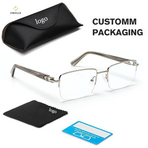 ओमेले नए यूनिसेक्स विंटेज आयताकार आईवियर फ्रेम फैशनेबल धातु सजावट विरोधी नीले प्रकाश कंप्यूटर शैली - Product Image 6