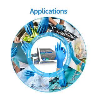 Gants d'examen en nitrile jetables de haute qualité, sans poudre, sans latex, bleus, 4 mil, pour hôpital - Product Image 4