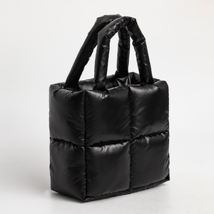 Tas Tote Berlapis Empuk Wanita Kasual, Tas Selempang Bulu Angsa, Tas Tangan Mengembang Hangat dan Lucu untuk Musim Dingin - Product Image 4