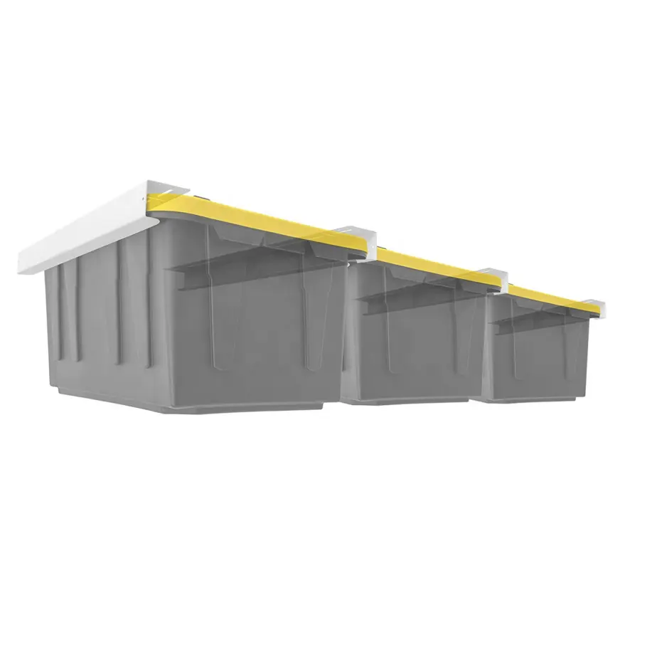 Steel Ceiling Racks For Garage Storage White Color, Overhead Garage Storage Rack, Bin Rack For Container