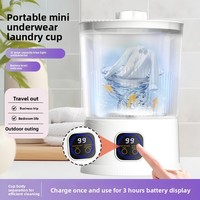 Mesin cuci Mini nirkabel portabel, dengan pembersihan otomatis untuk pakaian dalam dan kaus kaki penggunaan perangkat cucian kecil rumah tangga