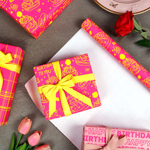 High Quality Custom Birthday <b>Wrapping</b> <b>Paper</b> <b>Roll</b> 80g Art Tissue, 43*300cm Gift Packaging <b>Paper</b> Wholesale - Product Image 5