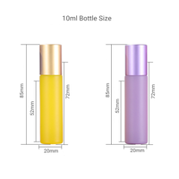 Bouteille d'emballage cosmétique rechargeable personnalisée 10ml couleur macaron huile essentielle parfum huile bouteille en verre avec boule à roulettes