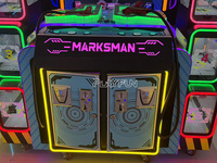 Máquina de Juego Arcade de Disparos para 2 Jugadores con Pantalla de 75 Pulgadas, Simulador de Pistola Doble Operado con Monedas, Certificación CE y Luces LED