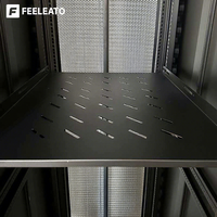 Rak Server 19 Inch untuk Peralatan Pusat Data Kapasitas 42U 800x1200mm Baja SPCC Lapisan Powder Coating Perlindungan IP20 Kaca Tempered