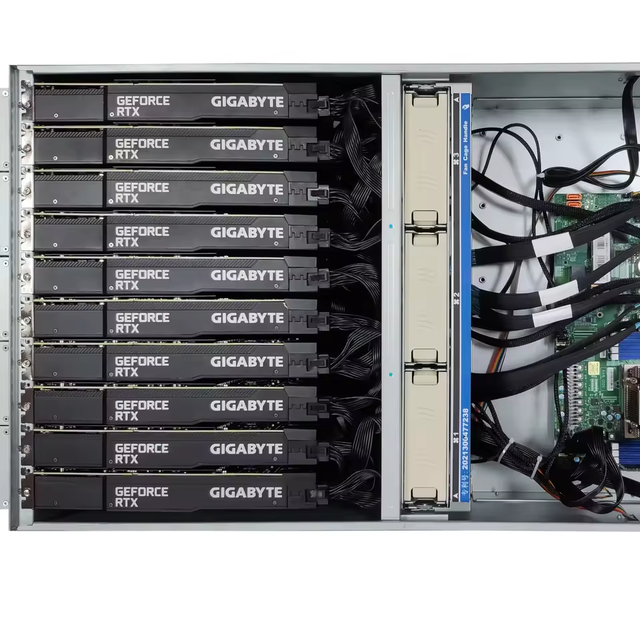 High Performance AI Deep Learning EPYC 7542 7002/7003 Chipset NVMe Pcie 4.0 10GPU Card Customize 4U Rack GPU Server Ai Deep