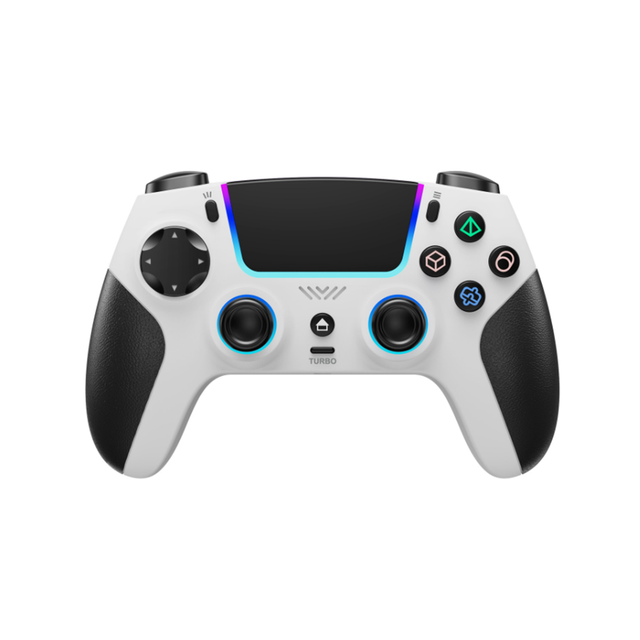Wireless Game Controller for PS5 Hall Effect Joystick RGB Light Six-axis Gyro Touchpad Gaming Gamepad with Mic and Vibration