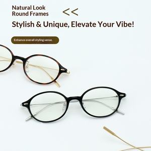 Montura de Gafas Ovalada Sólida de Media Montura de Titanio, Ultraligera y Moderna, Compatible con <span class=keywords><strong>Lentes</strong></span> Graduadas para Hombres y Mujeres - Product Image 4