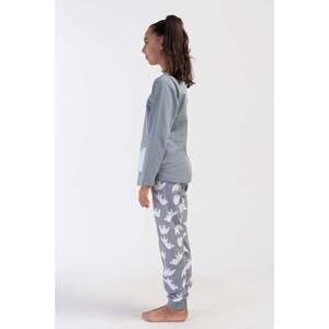 Ensemble de pyjama pour filles, col 2-Yard Neck, manches longues, poignets ovales, uni, à carreaux, à rayures, chaud et confortable pour l'automne et le printemps, tailles 9-10/15-16 - Product Image 3