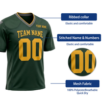 Maillot de football américain personnalisé, impression de logo sur mesure, uniforme de football respirant et léger pour les équipes scolaires