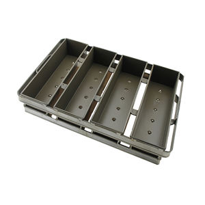 Juego de bandejas para pan de aluminio corrugado de 4 correas de tamaño personalizado con tapa Caja de tostadas de metal antiadherente - Product Image 1
