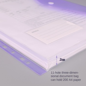 A4 Kích Thước Rõ Ràng Dọc 11-Lỗ Snap Nút PP Chất Liệu Thư Mục Tài Liệu Không Thấm Nước Thư Mục Cho Sinh Viên Thi Lưu Trữ - Product Image 5