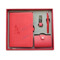 Ensemble de planificateur promotionnel en spirale avec porte-cartes de visite, stylo et porte-clés, carnet en PU