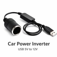 Câble d'alimentation USB 5V vers 12V, adaptateur allume-cigare pour voiture, câble pour caméra embarquée, GPS, détecteur radar, cordon d'alimentation