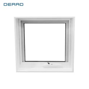 Customized Size Safety Openning Low-e Powder Coating Glass Aluminum Awning Window With Chain Winder Hardware Fitting